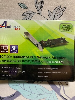 NEW Airlink 101 1x RJ-45 10/100/1000Mpbs PCI Network Adapter Card THA01 AG32PCI
