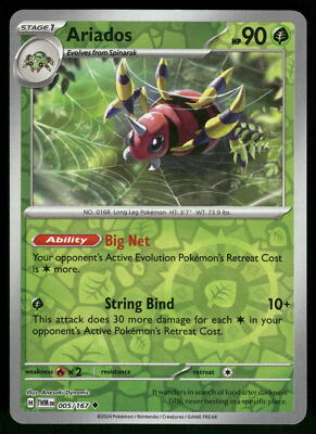 Ariados Reverse Holo 005/167 SV06: Twilight Masquerade Pokemon