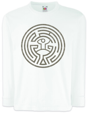 MAZE Kinder Langarm T-Shirt Westworld Labyrinth Circle Tattoo Head The