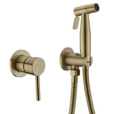 Brushed Gold Bidet Sprayer Toilet Water with Hot and Cold Brass Rough-in Valve