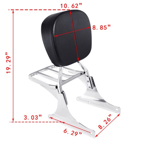 Sissy Bar Backrest Luggage Rack Fit For Harley Heritage Softail Classic 1984-17 - Bild 6 von 8