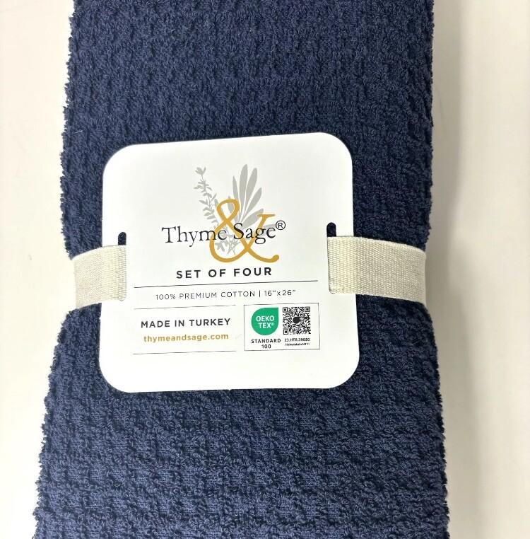 NEW! THYME & SAGE KITCHEN TEA TOWELS Set Of 4 / 100 TURKISH COTTON eBay