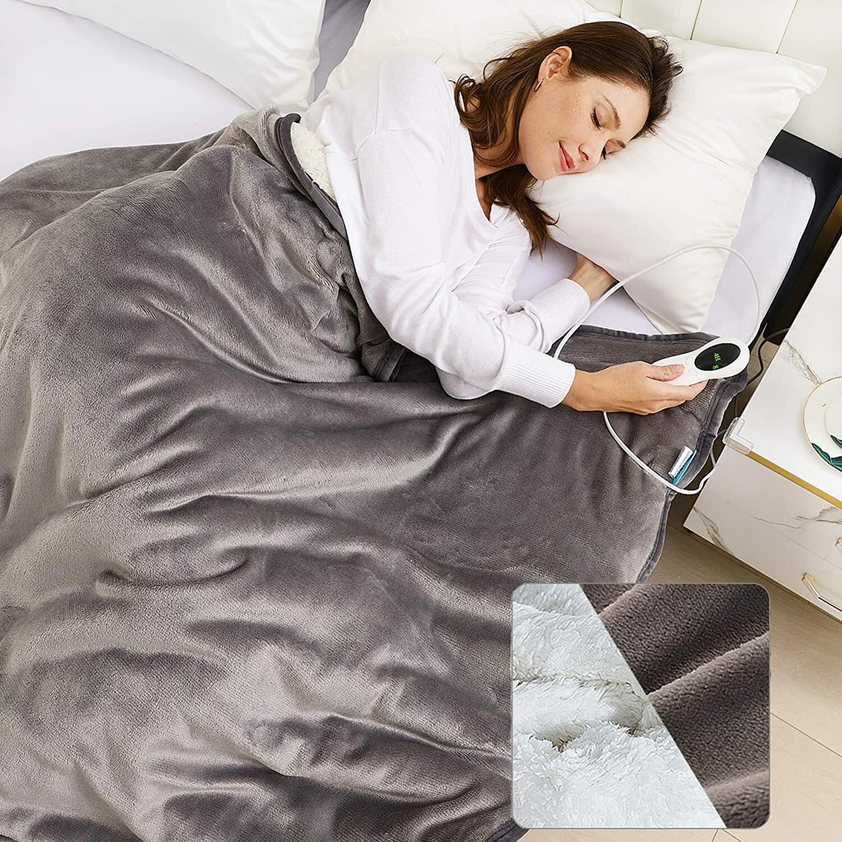 Electric Heated Blanket Machine Washable 50u0026#034;x60u0026#034; Size Soft u0026amp;  Comfortable | eBay