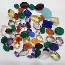 100 Carats+ Natural Mix Faceted Gemstone Mix Size Faceted Loose Gemstones