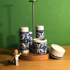 Wallendorf Porcelana Menage Sól Pieprz Musztarda NRD Design H. Petras G. Stöhr 1964
