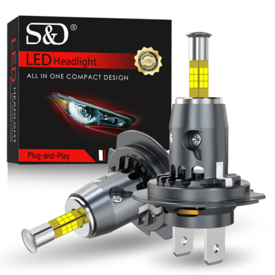 4-Sides 360° H7 CSP LED Headlight Bulbs 60W 30000LM Hi/Lo Beam Lamp 6000K White