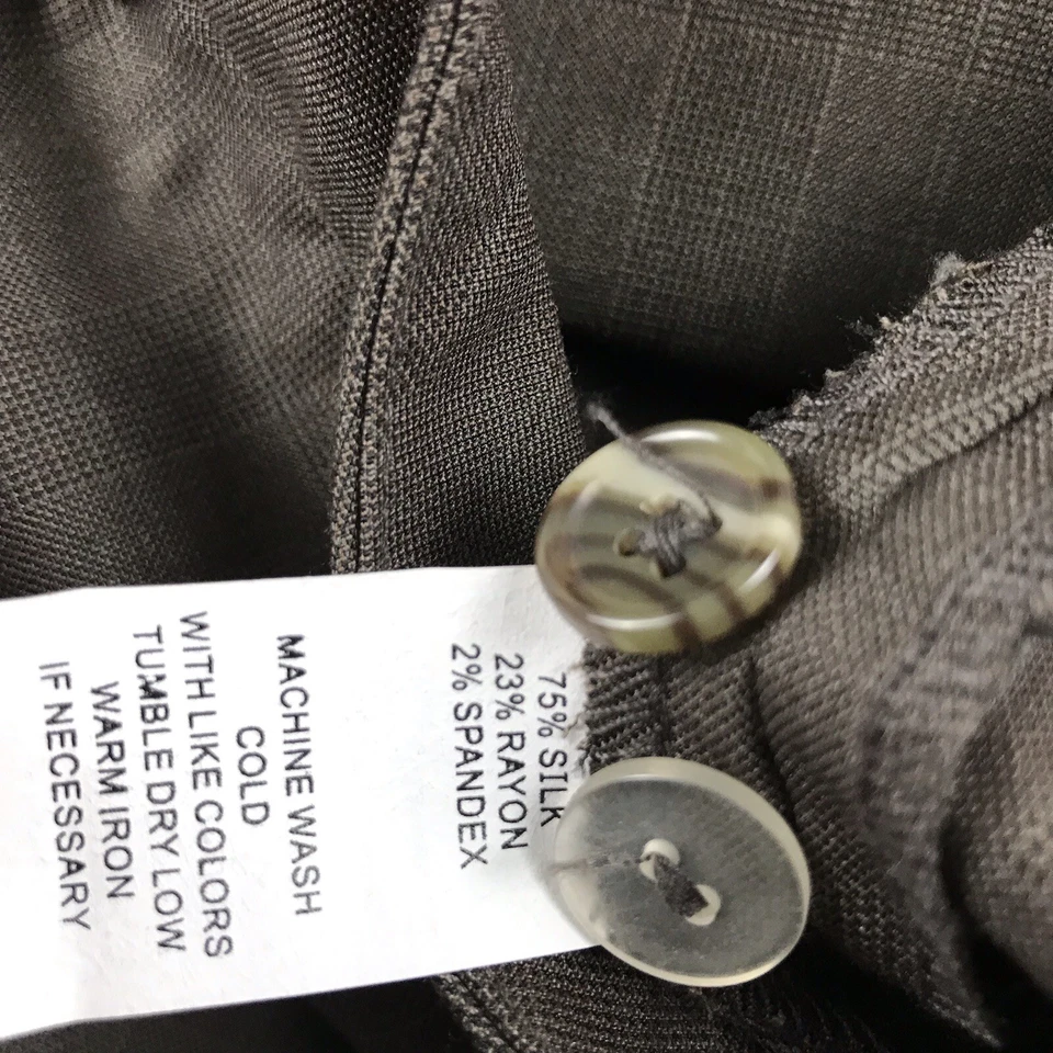 Bogari Pants Womens 10 Brown Plaid Silk Blend Bootcut Lightweight NWT - Image 4 of 4