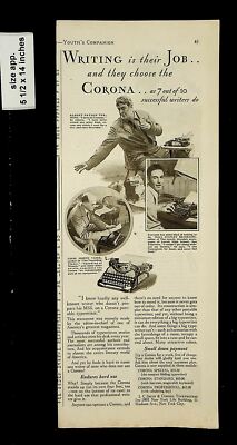 1930 Corona Type Writer Writing Job Vintage Print Ad 17081
