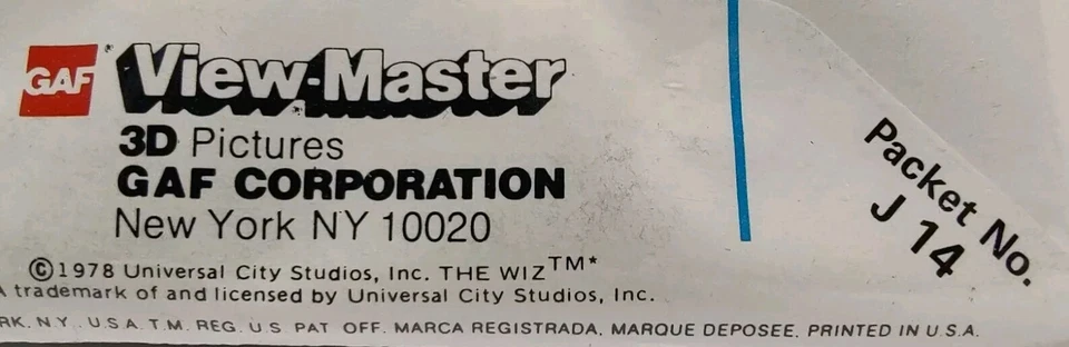 The Wiz Musical Michael Jackson Diana Ross view-master J14 GAF Viewmaster NEW - Image 3 of 3