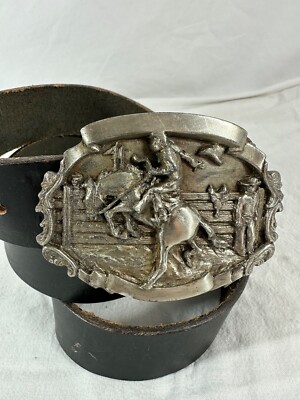 Ceinture Décorative Vintage Pour Femme Bergamot Brass Works - Cuir Véritable, Boucle Grande Taille - Marron