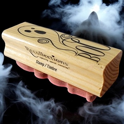 Recollections 3'' x 1'' Wooden Rubber Halloween Ghost BOO Decorative Ink Stamp