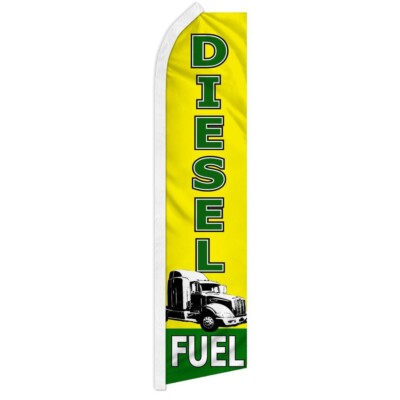 Diesel Fuel Swooper Flutter Feather Flag Truck Gas Station Business Flag