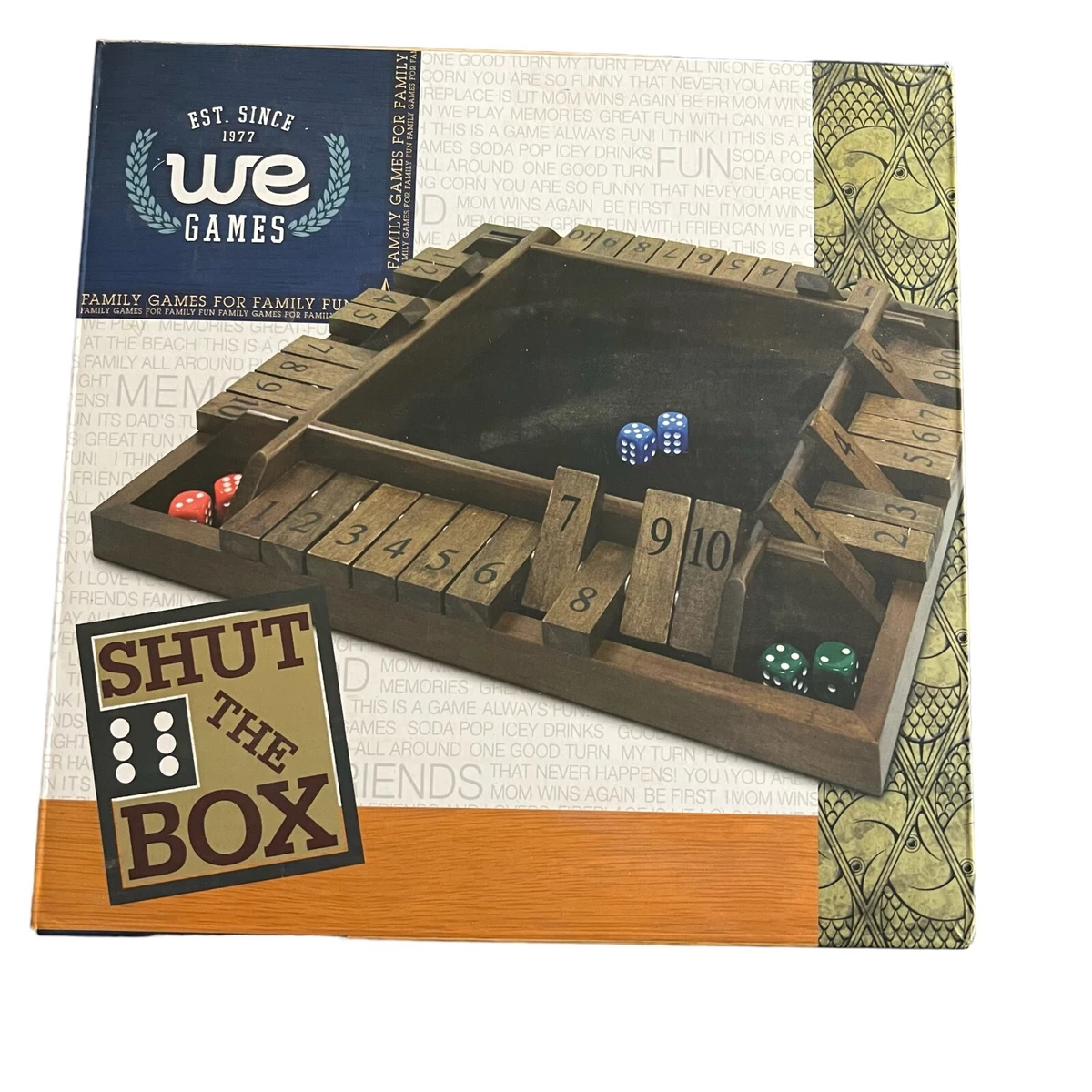 WE Games 4 Player Shut The Box(TM) Dice Game - Walnut Stained Wood - Travel  Size | eBay