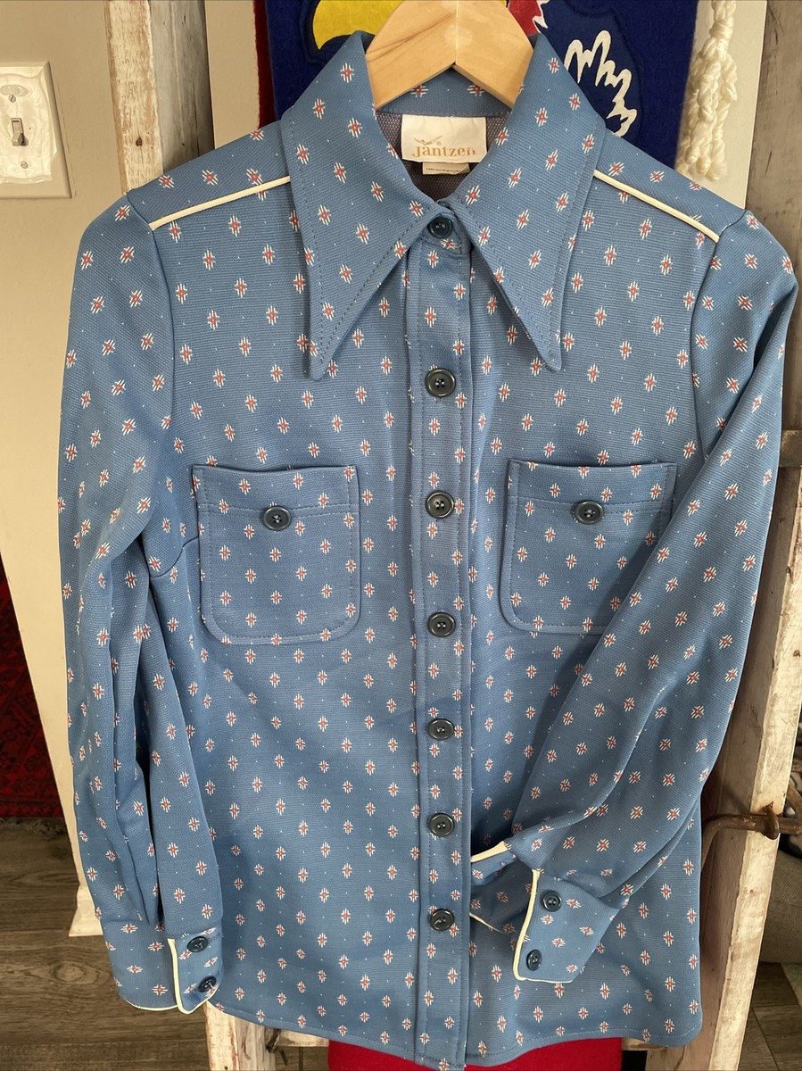 vintage jantzen womens leisure shirt super cute mod size 8