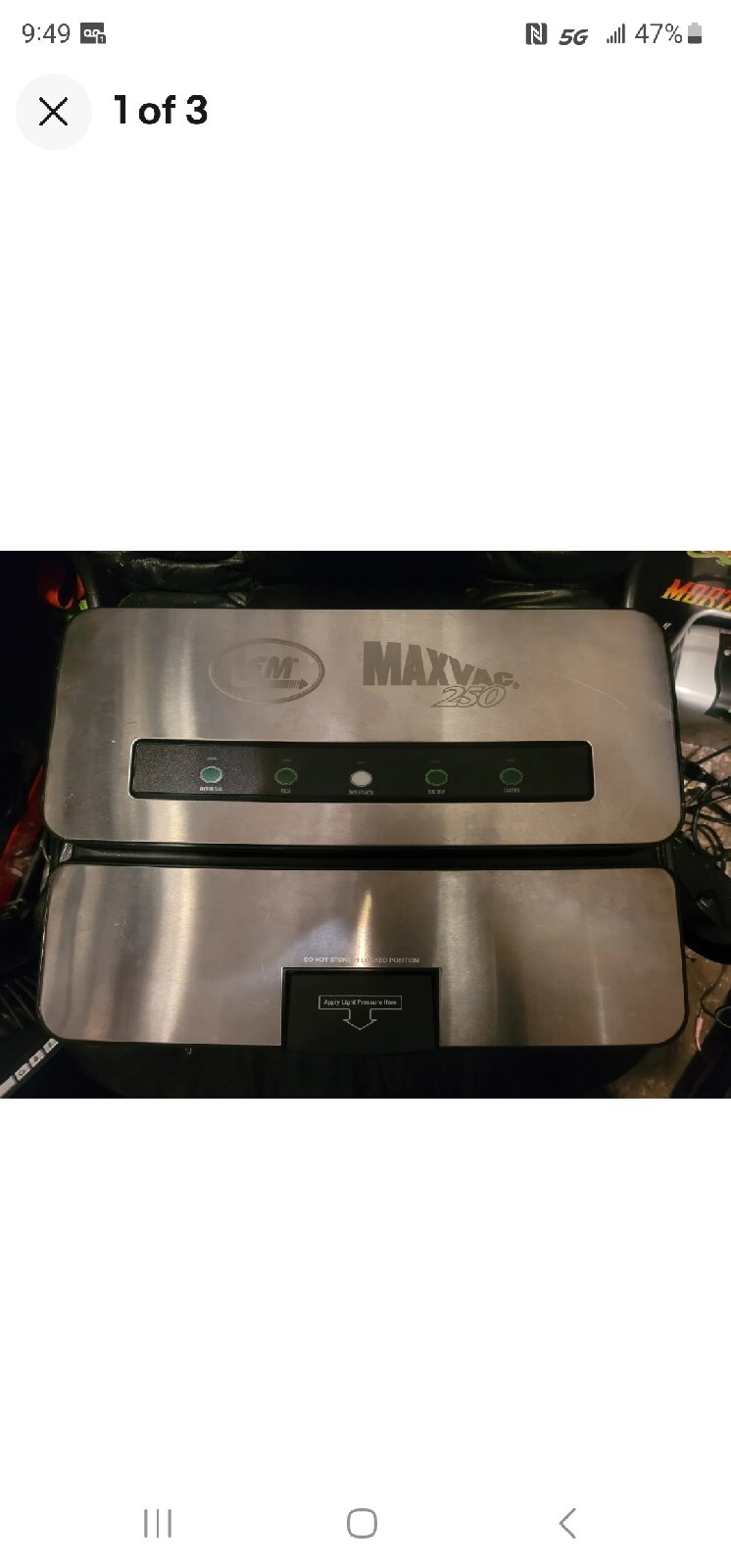 LEM MaxVac 250 Industrial Grade Vacuum Sealer Aluminum Silver! Model
