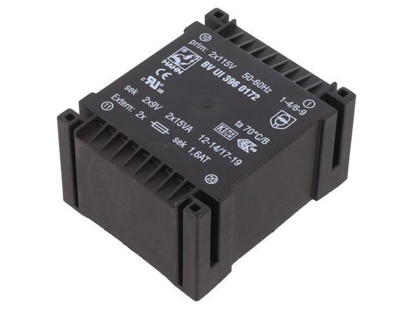 Bv Ui 396 0172 Transformator: üBerzogen 30VA 115/115VAC 9V 9V 1666Ma 1666Ma-image