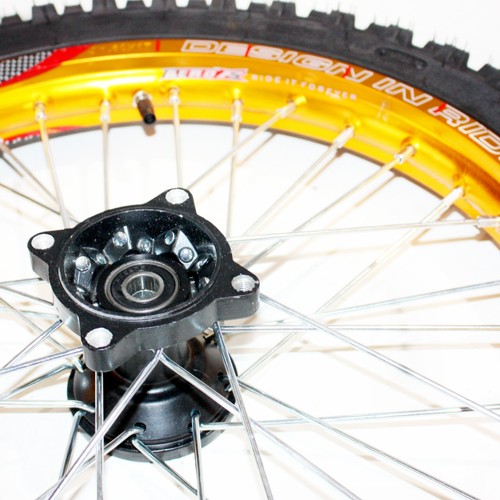 GOLD 15mm Axle 70/100 - 17 17" Inch Front Wheel Rim Tyre Tire PIT PRO Dirt Bike - Picture 3 of 5