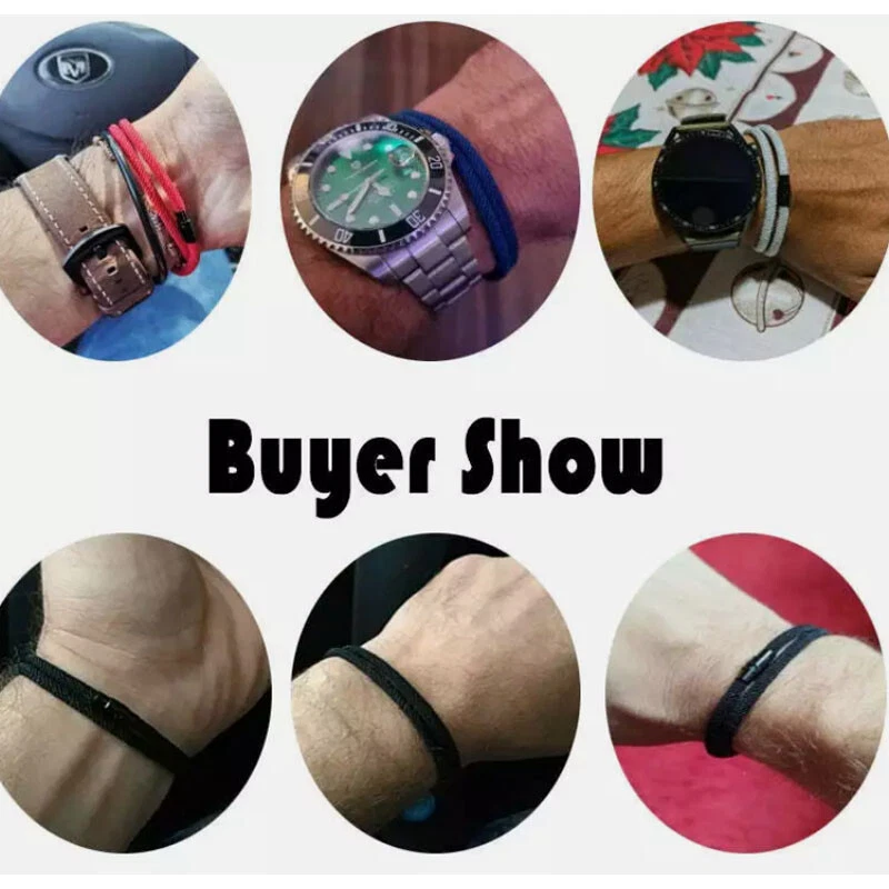 Novel Minimalist Mens Milan Rope Bracelet Double Layer Survival Bracelets Chain - Image 2 of 4