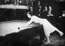 Egyptian Princess Ouezzan wins the female Billiard-championship in- Old Photo