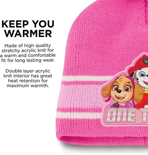Nickelodeon Paw Patrol Beanie Hat, Scarf & Mittens or Gloves Set, Girls Ages 2-7 - Picture 4 of 13