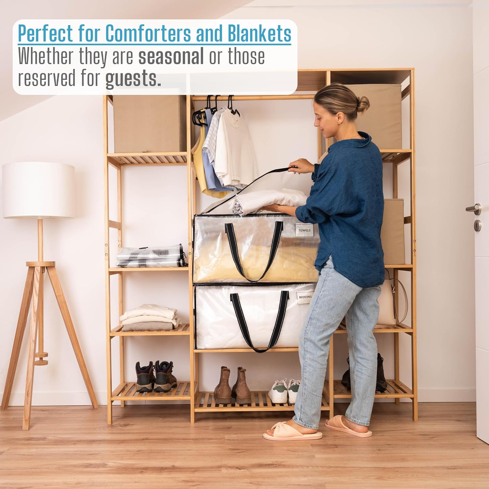 2 Pack Moving Bags, Comforter and Blanket Storage Bags for Closet