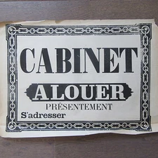 OLD POSTER 1810 CABINET FOR RENT printing PRINTING