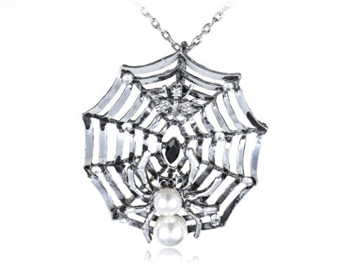 Collier long pendentif strass cristal araignée perles toile Charlotte's Spidey - Photo 1 sur 4