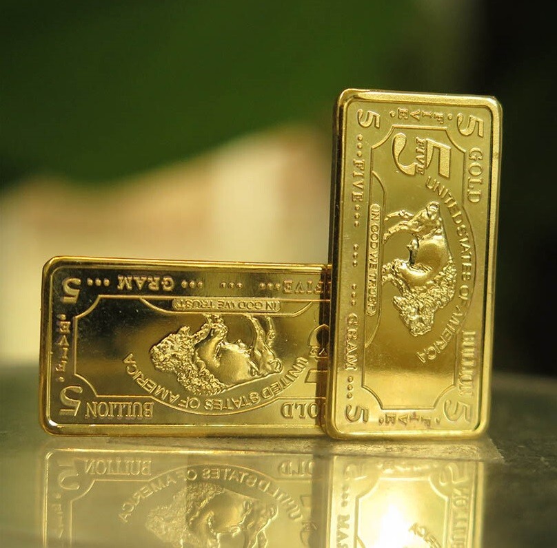 Lot Of 10 5 Gram 100 Millls Gold Buffalo Bullion Bars 999 Fine