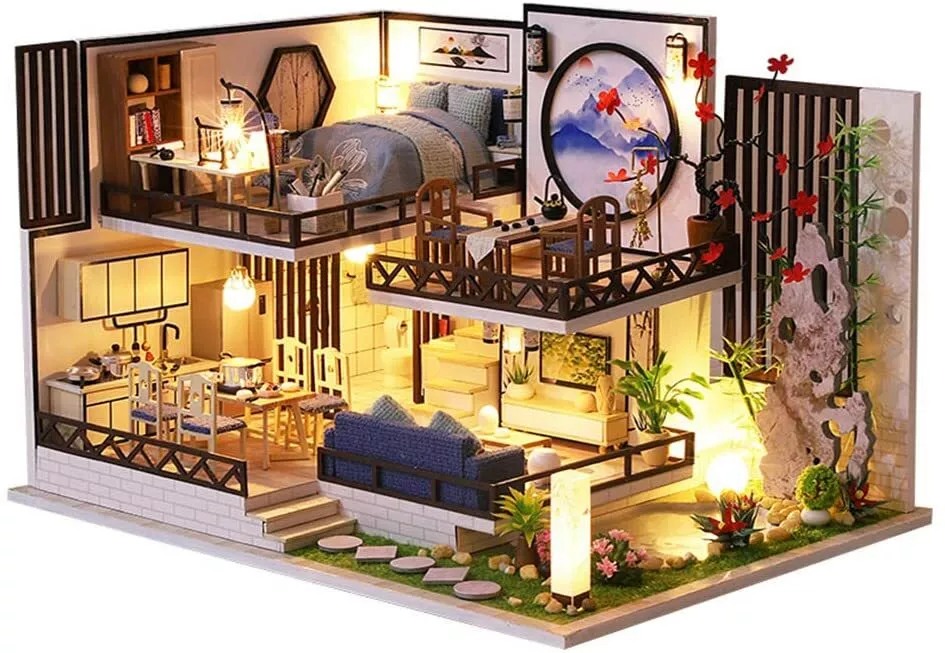 Miniture House Set CuteBee DIY 01 to 04 Wooden Doll House JAPAN