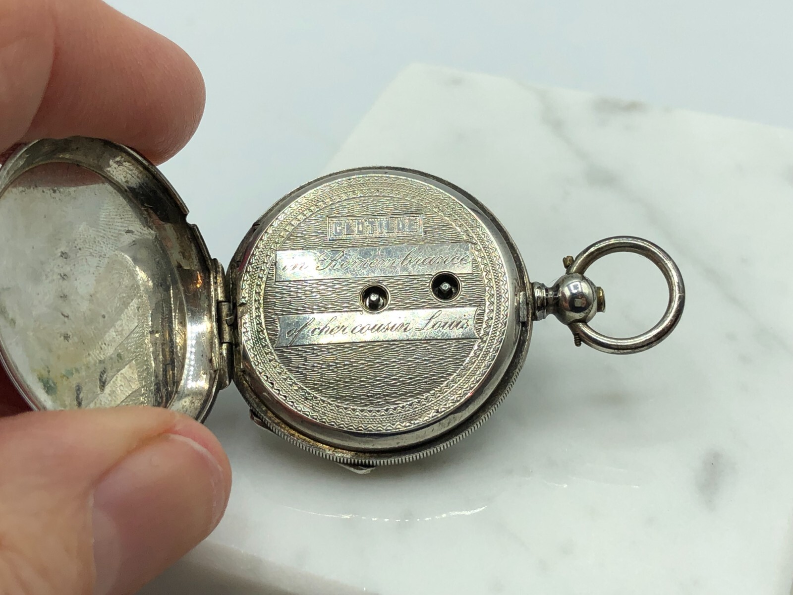 ANTIQUE/VINTAGE SMALL LADIES POCKET WATCH IN ORIGINAL BOX WITH KEY