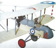 Airco DH2 WWI Pusher Biplane 38" WS RC Model Airplane Printed Plans & Templates