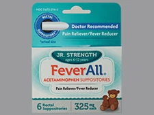 FEVERALL ACETAMINOPHEN 325MG SUPPOSITORY 6CT UD 