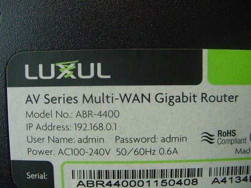 LUXUL AV SERIES MULTI WAN GIGABIT ROUTER ABR-4400 w/ RACK MOUNTS - NO POWER CORD - Picture 4 of 4