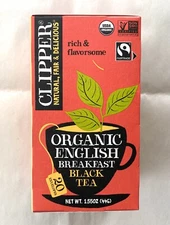 Clipper ORGANIC English Breakfast BLACK Tea - 20 Bags - Exp 2/26 - Made in UK