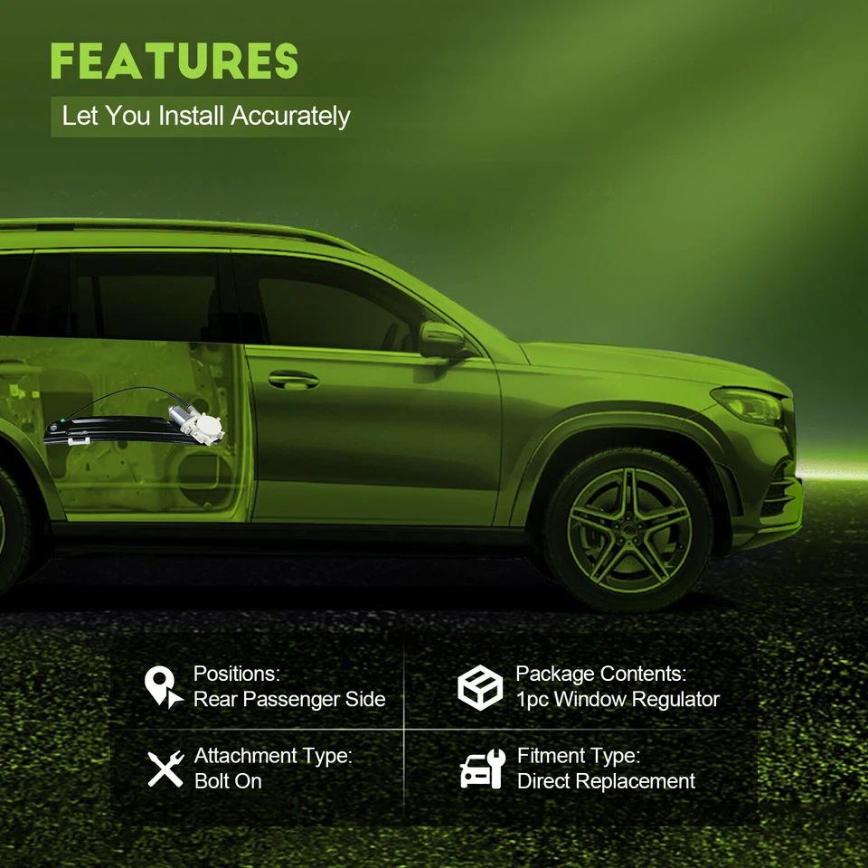 Regulador de ventana eléctrica trasero derecho con motor para BMW 525i 528i 530i 540i M5 2,8l Foto 2 de 4