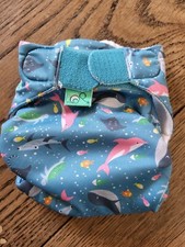 Totsbot Reusable Swim Nappy Swimming Pool Whale Dolphin Blue Colourful Size 2