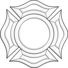 8-1/2"x8-1/2" Exquisite Clear Glass Fireman Badge Bevel Cluster EC235