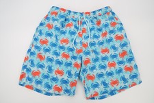 Peter Millar Seaside Collection Mens Large Blue Orange Crab Print Swim Trunk