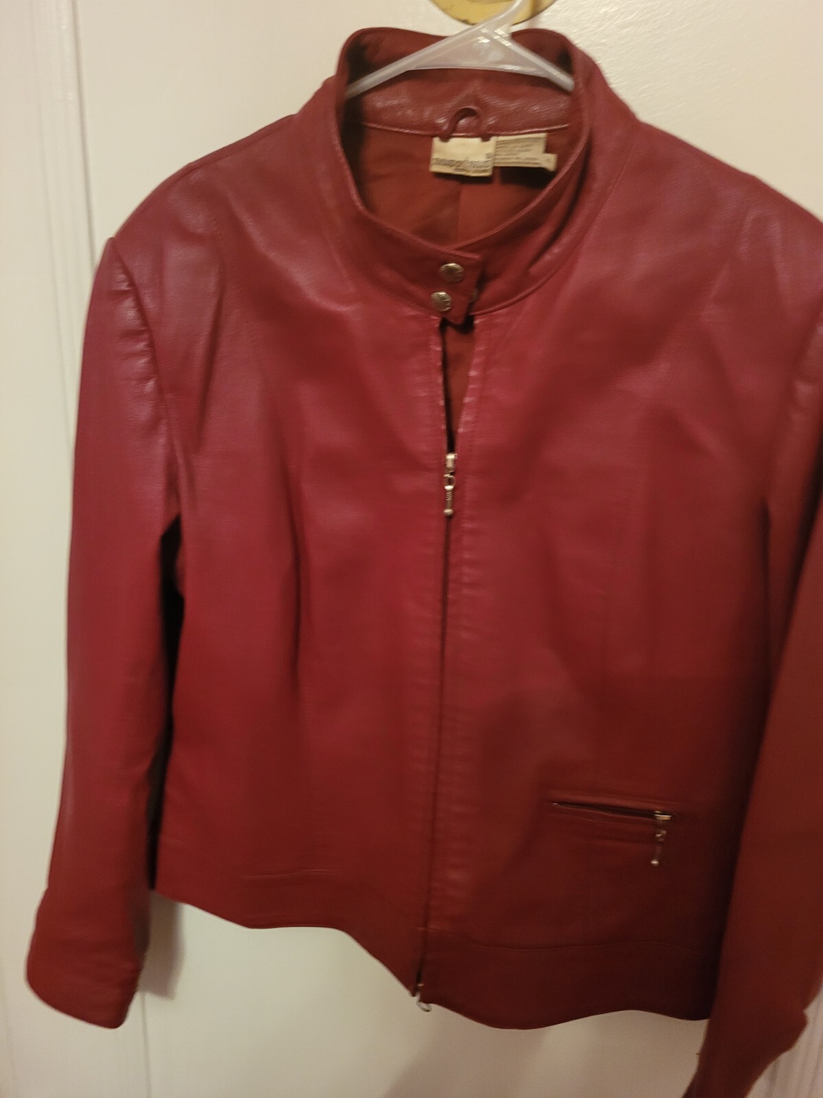 Beautiful Newport News Easy Style Red Women's Leather Jacket, Size l eBay