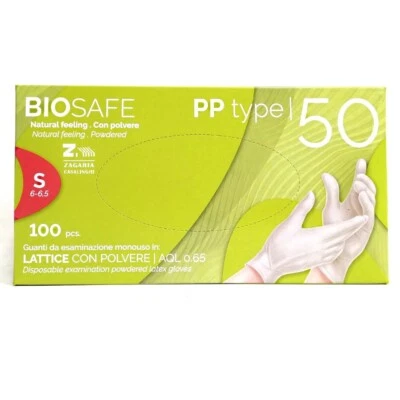 RAYS GUANTI IN LATTICE MONOUSO CON POLVERE CONF. 100 PZ TAGLIA S SUPERFICIE LISCIA