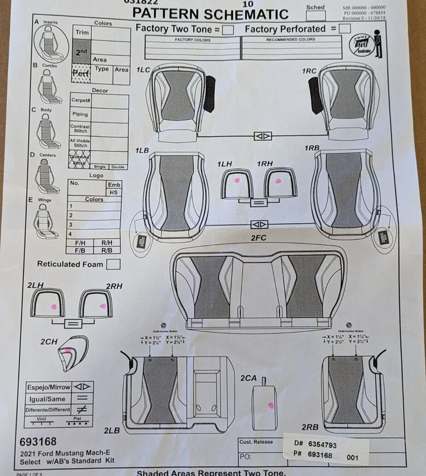 Fundas de asiento de cuero negro LQ107 para Ford Mustang Mach E Select 2021-2022 Foto 4 de 4