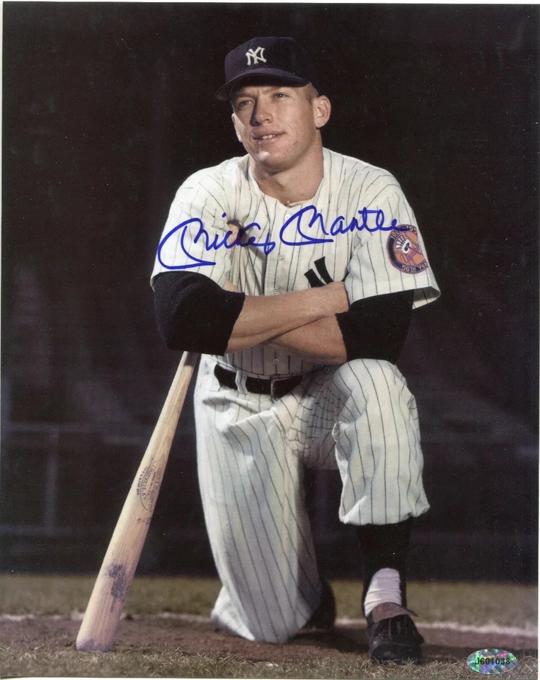 米奇·曼托纽约洋基队美国职棒大联盟蓝色亲笔签名 8 X 10 — 第 2/2 张图片