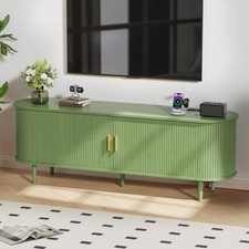 63 Inch Mid Century Modern TV Stand with Power Outlet for TVs up to 70 Inch