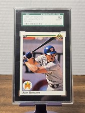 1990 JUAN GONZALEZ Upper Deck #72 Rookie Card Graded Mint 92!!!!