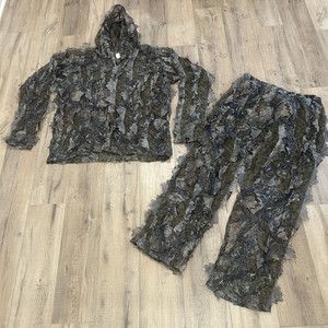 3D Leafy Ghillie Suit Camo True Timber USA Lightweight Mesh Hunt Jacket/Pant 3XL