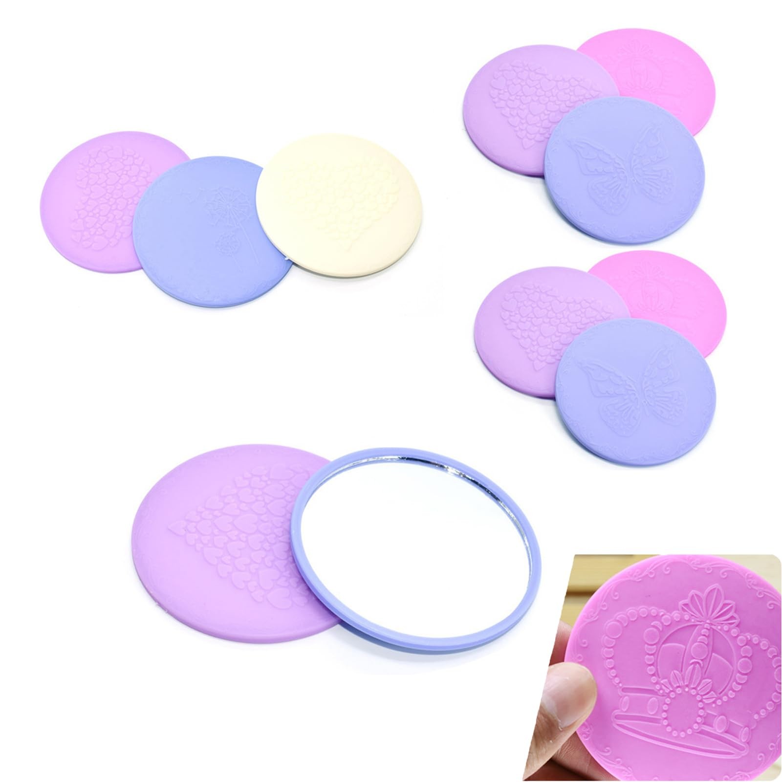 Miroir rond portable pour les retouches de maquillage rapides en voyage