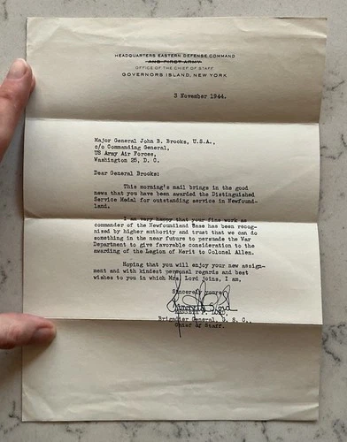 WW2 GENERAL KENNETH P. LORD SIGNED LETTER TLS AUTOGRAPH 11/3/1944