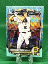 2025 MLB Bowman Chrome Draft Easton Carmichael AQUA WAVE 1st Rookie Card /125