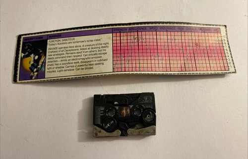 G1 Transformers RAVAGE Mini Cassette With Card 1984 Hasbro