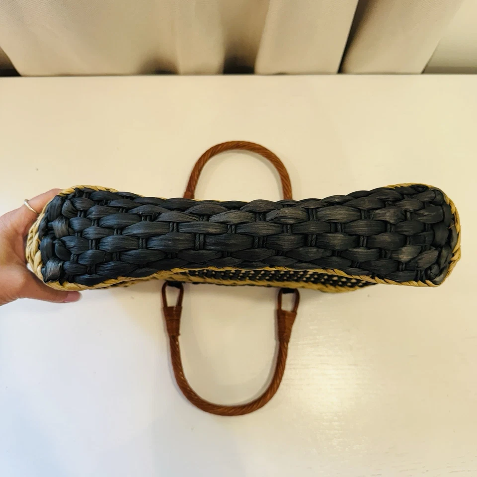 Bolso de Mano The Sak Tejido Paja Ratán Cáscara de Maíz Papel Paja Playa Vacaciones Foto 4 de 4